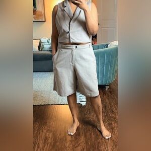 Zara Beige Women's Bermudas short matching set XXL